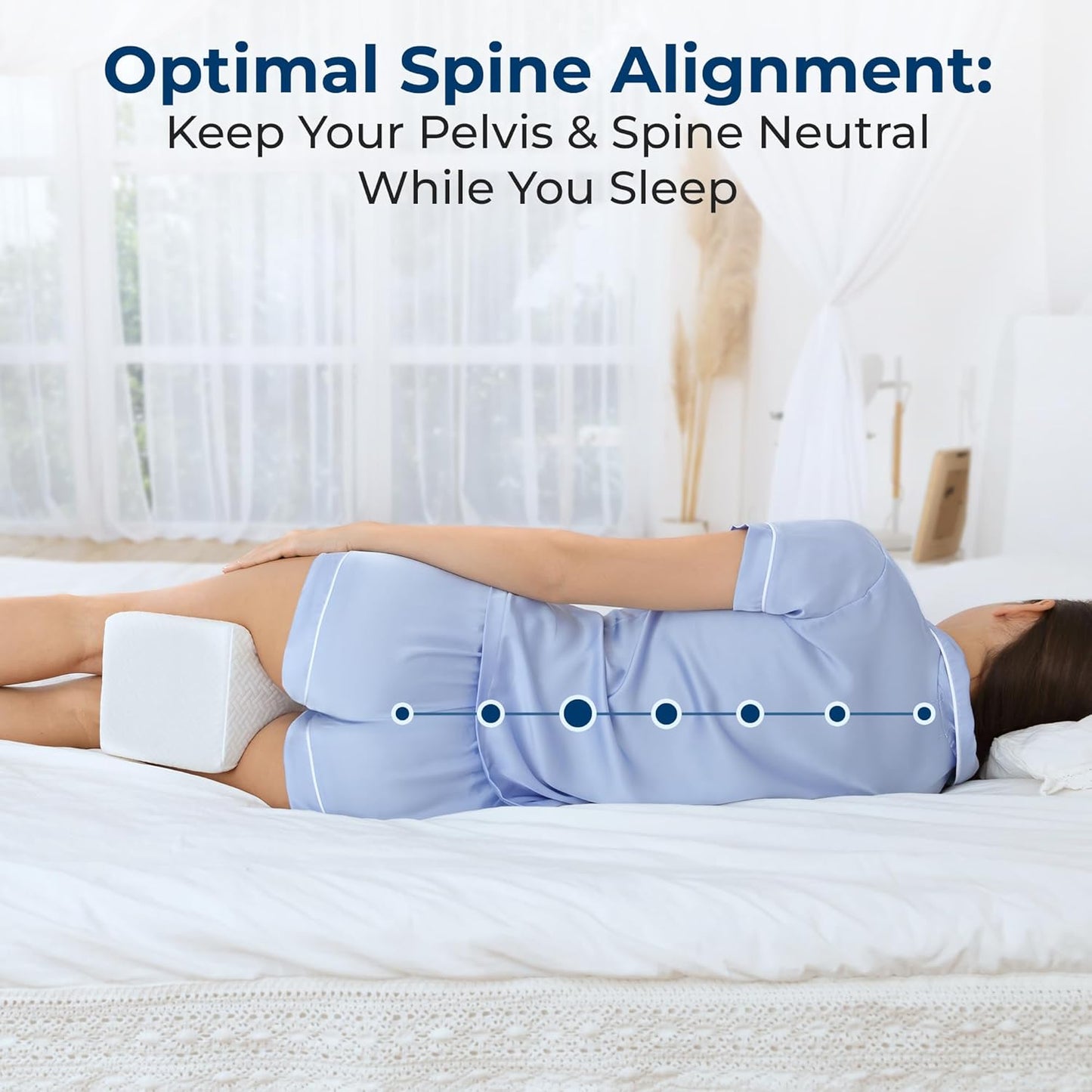 EverLoom™ Memory Foam Leg Cushion for Side Sleepers | Hip, Sciatica & Lower Back Pain Relief